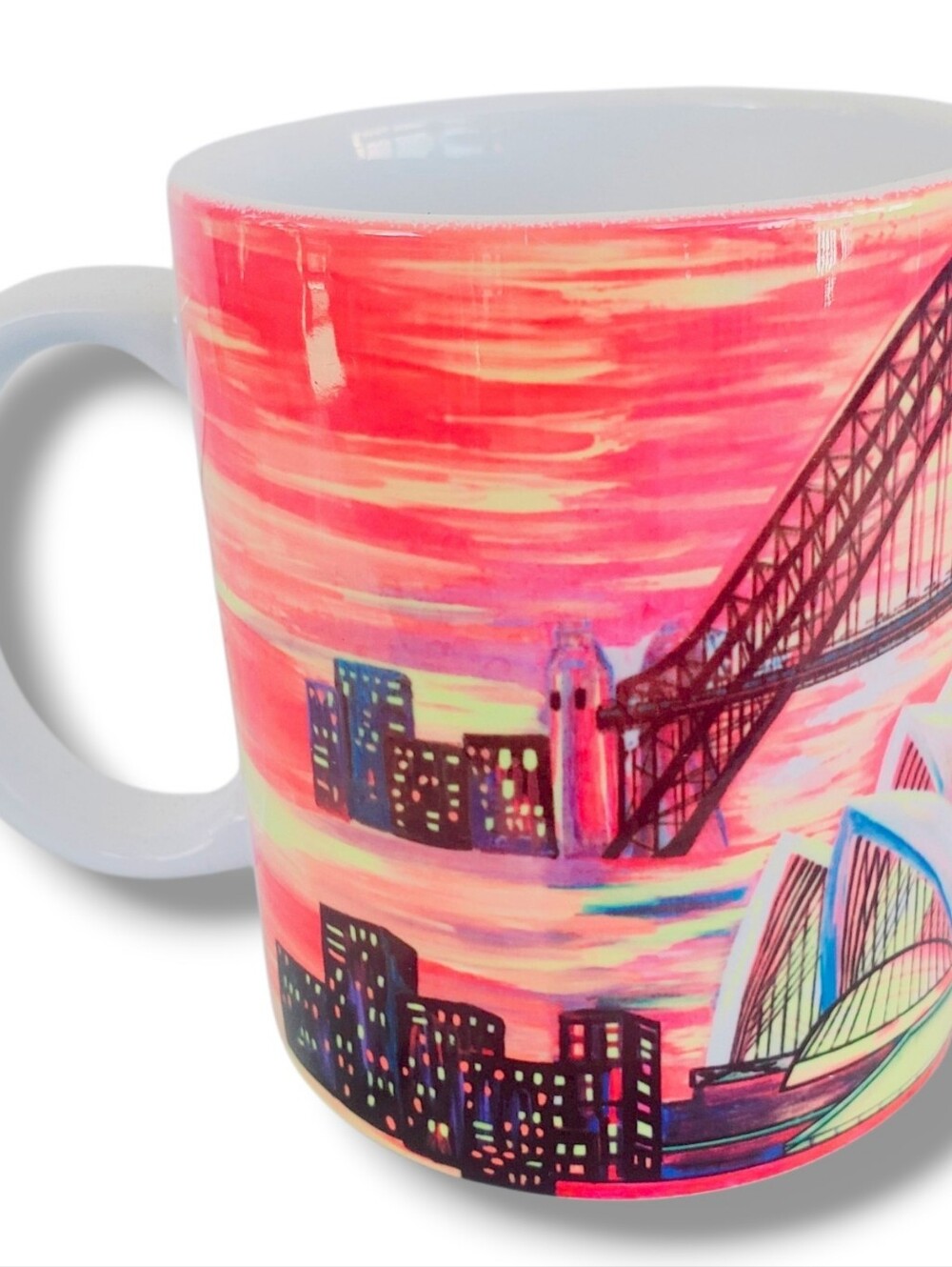 Ahava Australia Sydney Opera House Mug Red Sunset Cityscape Coffee Cup Souvenir